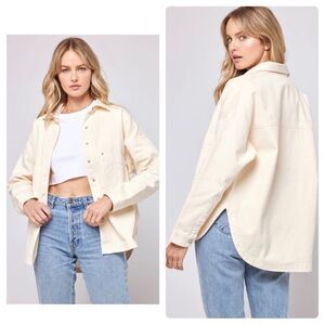 NWT L*Space women's Winslow Jacket size medium in cream color with‎ snap closure